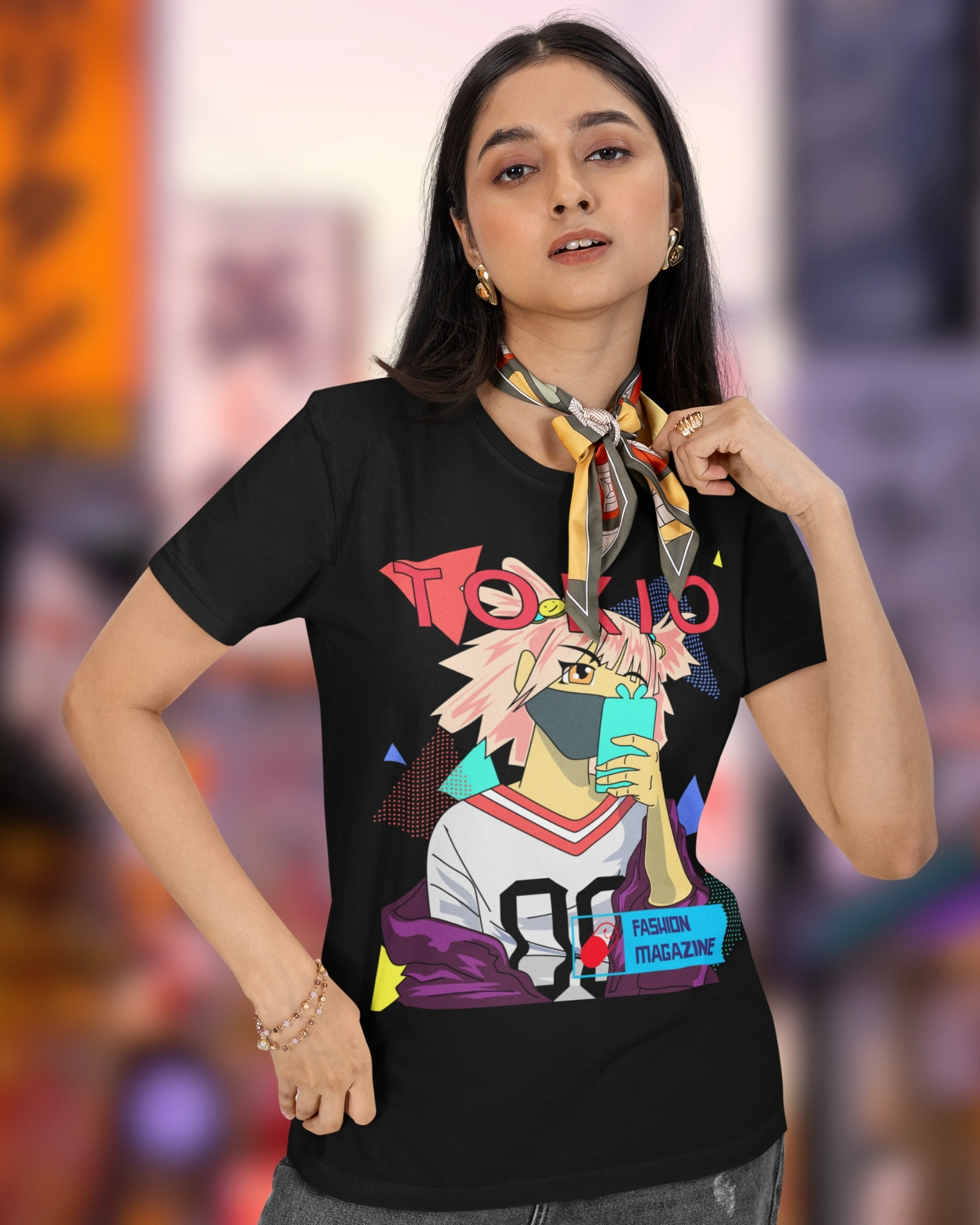 Tokyo Girl Graphic Black T shirt (3) Tokyo Girl Graphic T shirt - Image 1