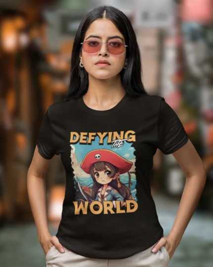 one piece Defying Black t shirt